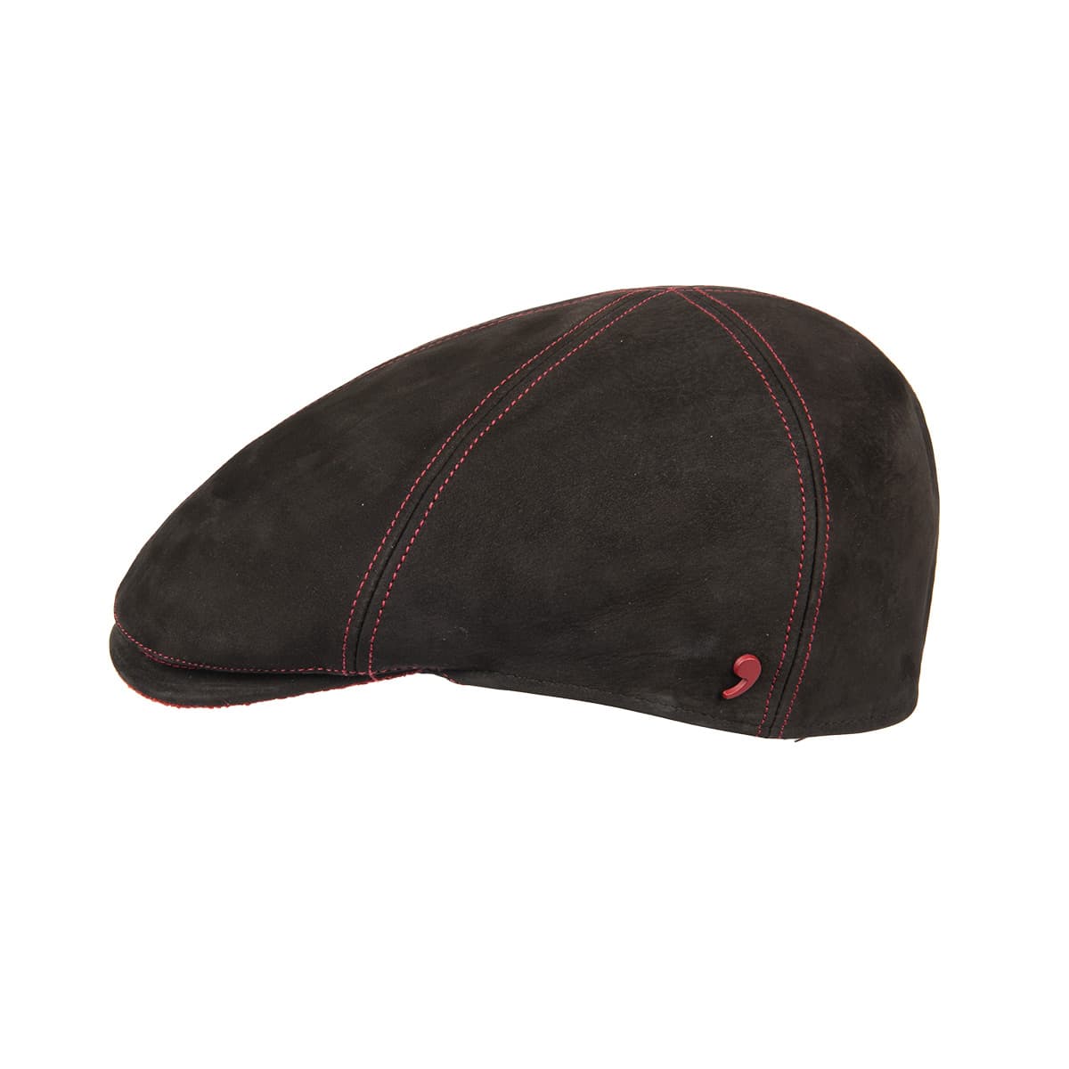 ALFONSO D'ESTE | Casquette plate Like en cuir nappa avec surpiq�res contrast�es