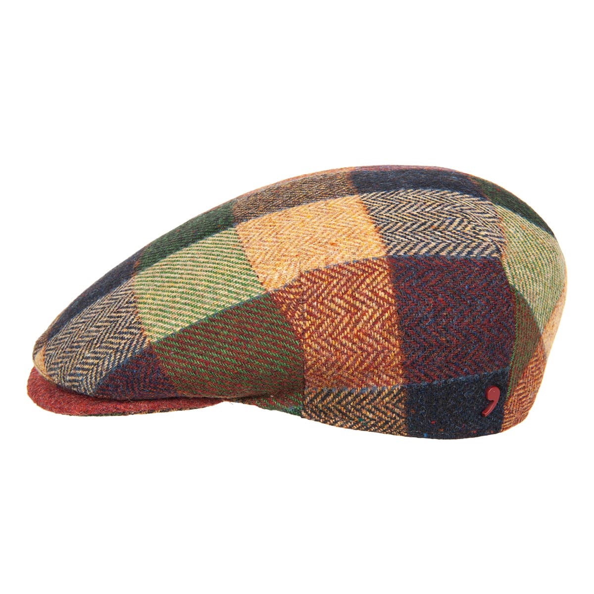 ALFONSO D'ESTE | Casquette plate � carreaux pour homme 100% laine vierge
