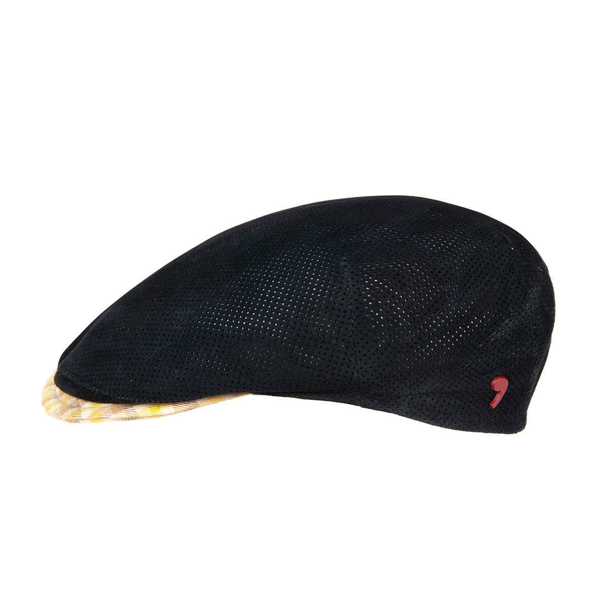 ALFONSO D'ESTE | Casquette plate homme en cuir perfor�