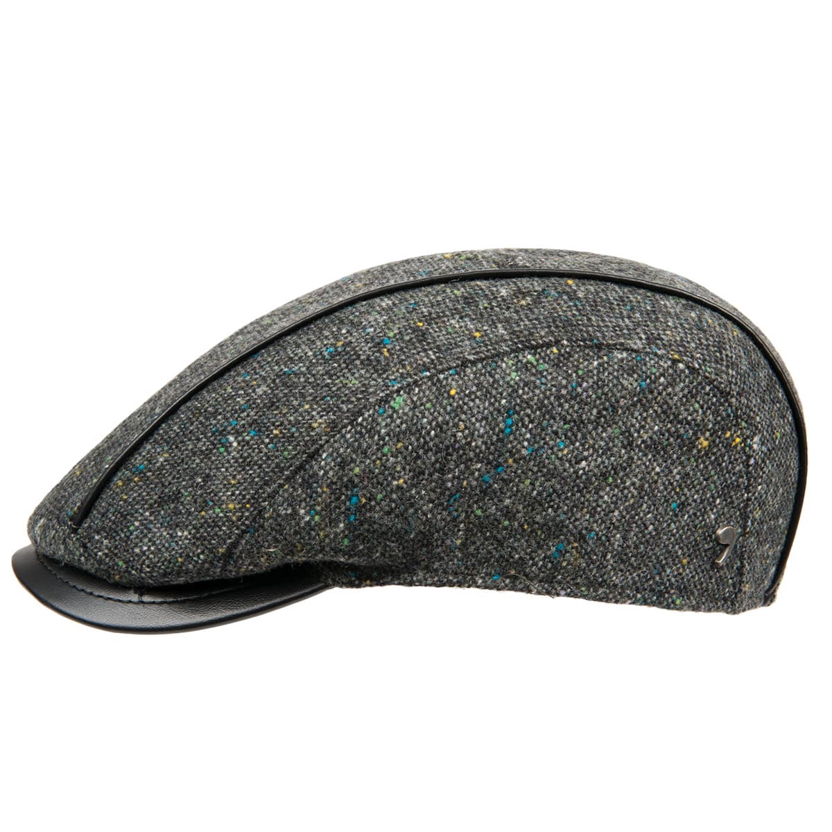 ALFONSO D'ESTE | Casquette plate pour hommes avec empi�cement en cuir