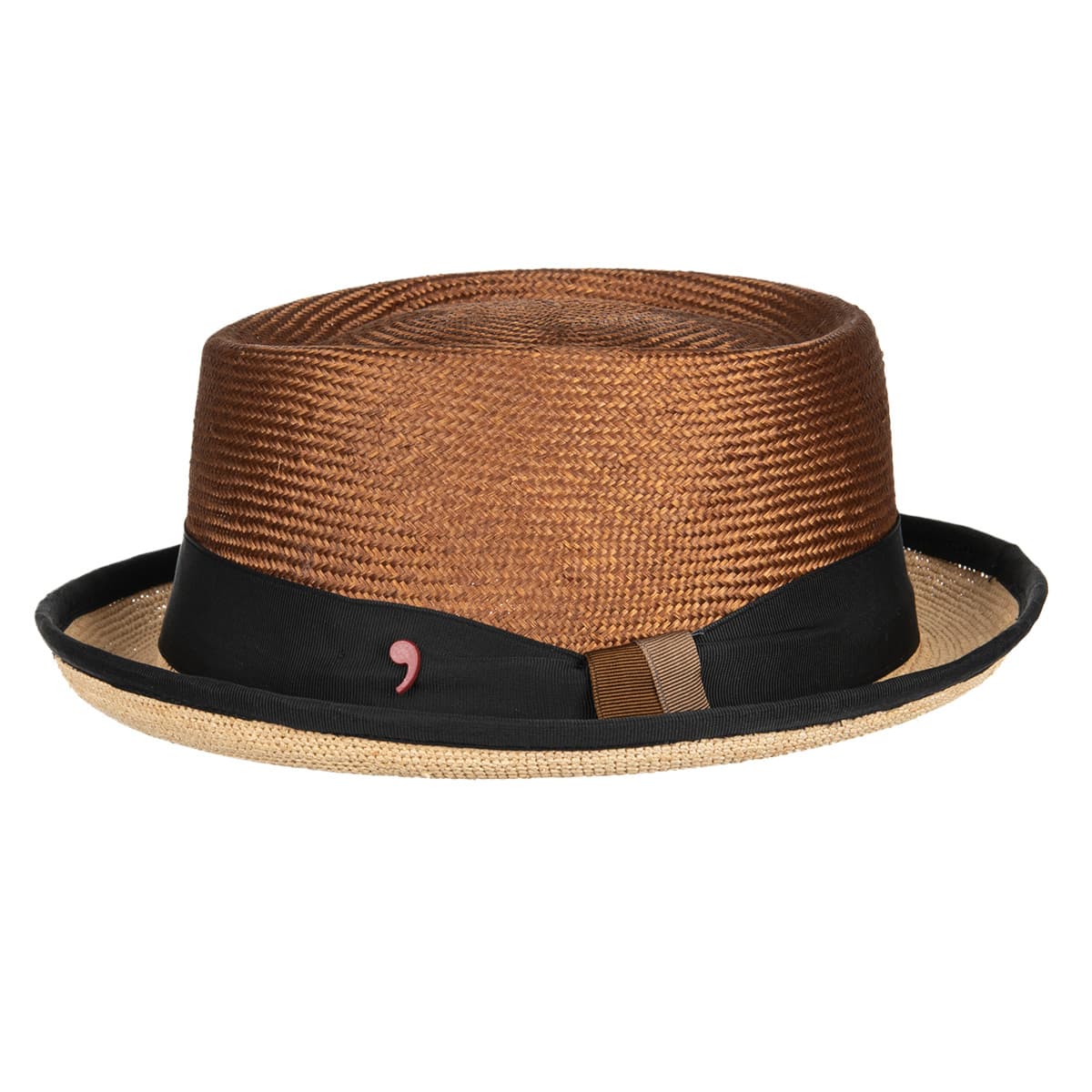 ALFONSO D'ESTE | Chapeau Porkpie au design contrast� accentu� par un noeud