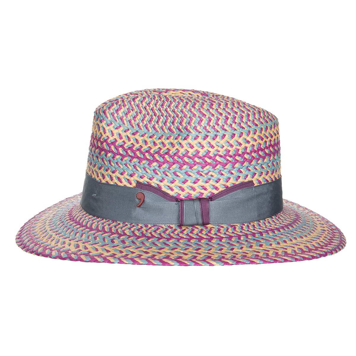 ALFONSO D'ESTE | Chapeau de paille ray� pour femmes dans une charmante combinaison de couleurs