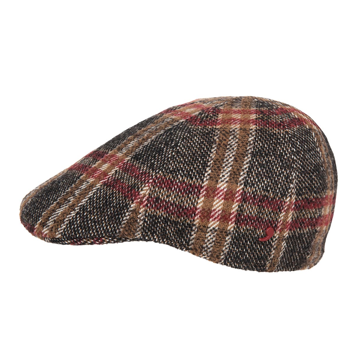 ALFONSO D'ESTE | Chapeau plat � carreaux en laine vierge