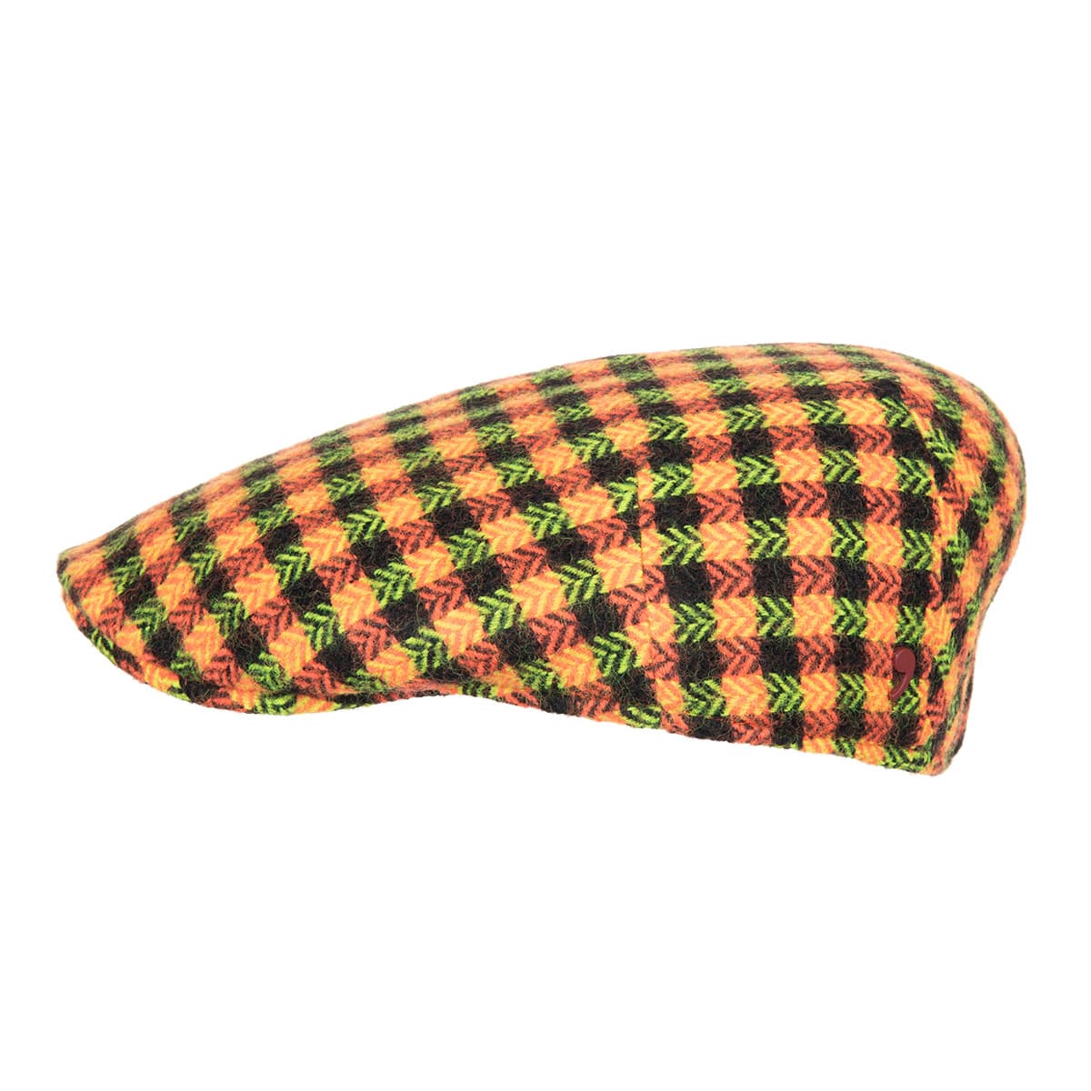 ALFONSO D'ESTE | Chapeau plat en laine vierge pour homme, design carreaux
