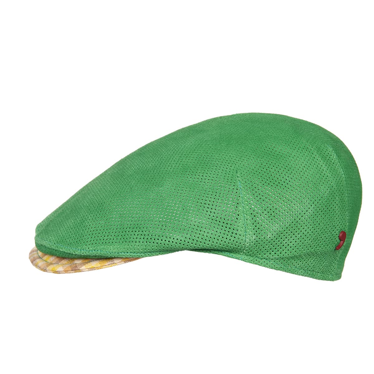 ALFONSO D'ESTE | ionio-24 Flatcap suedeforato verde 100%Leather