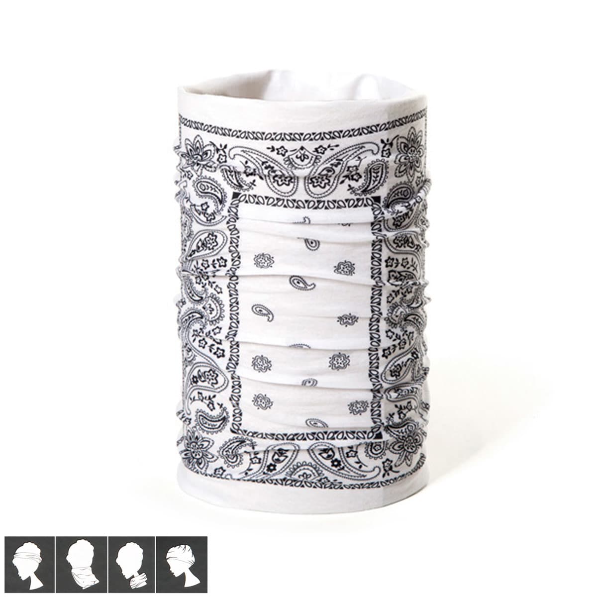 BANDANA �CHARPE PAISLEY BLANC