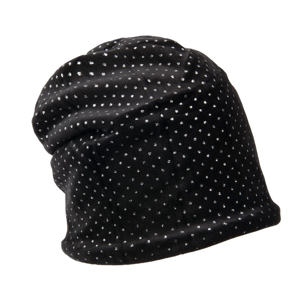 Bonnet femme en velours avec points brillants