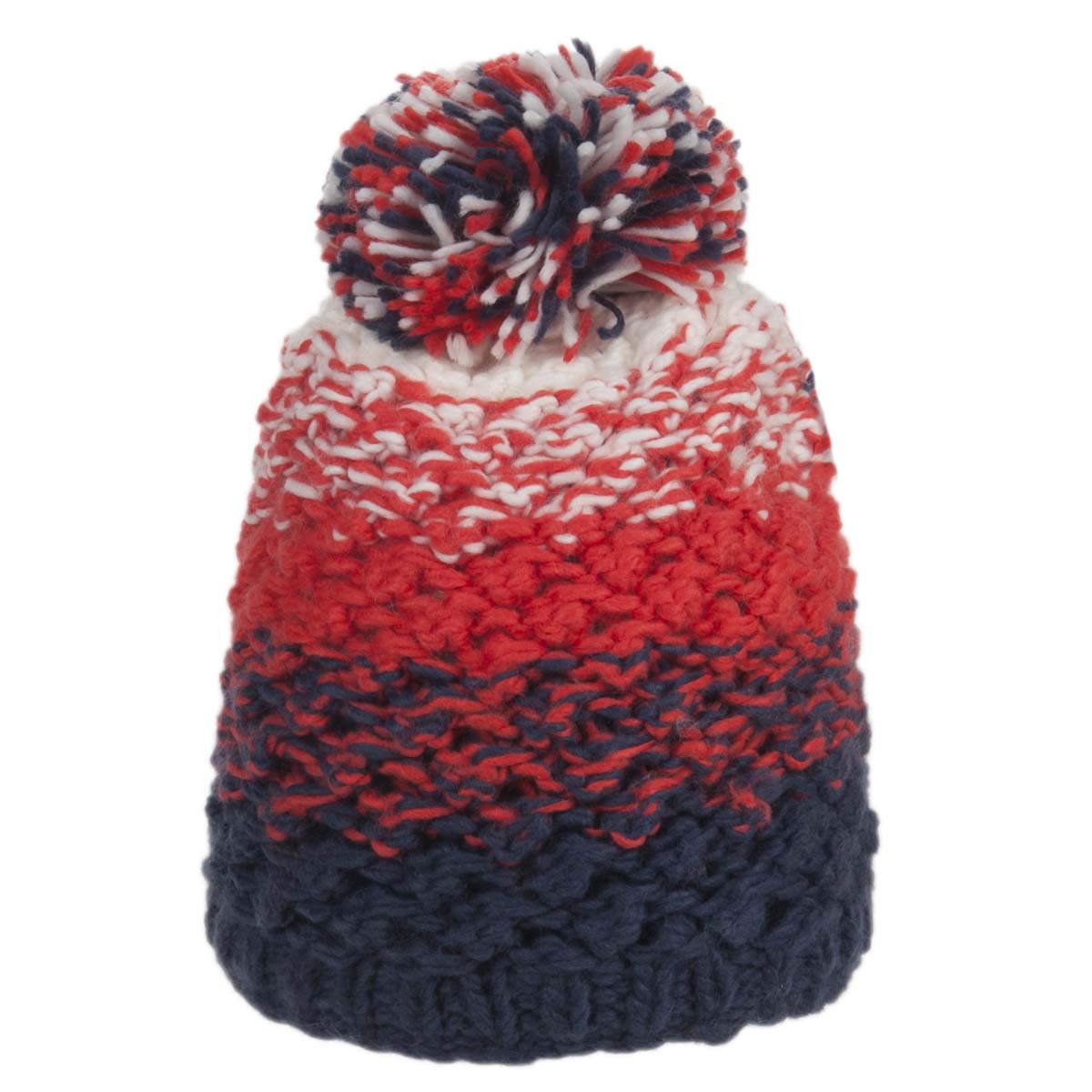 Bonnet tricot� avec pompon en laine