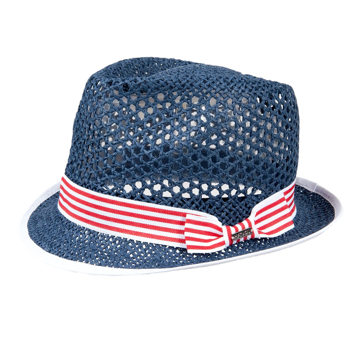 CAPPELLO TRILBY PAGLIA TRAFORATO CON GROSS A RIGHE