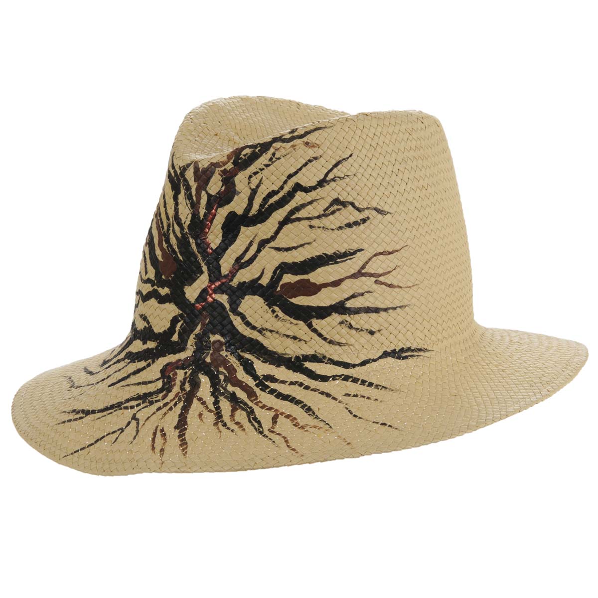 Chapeau Fedora, peint � la main sign� ALESSANDRA BACCI