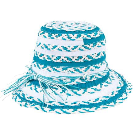 Chapeau � bordures Beatrice en paille Band Kombi avec fine ficelle Deko