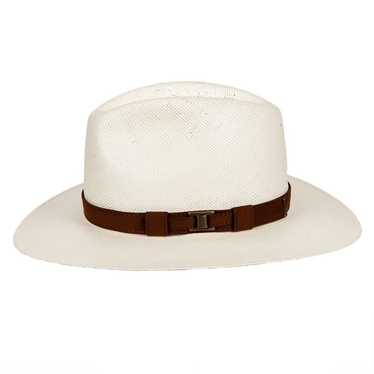 Chapeau d'�t� � large bord avec garniture en cuir de HUTTER