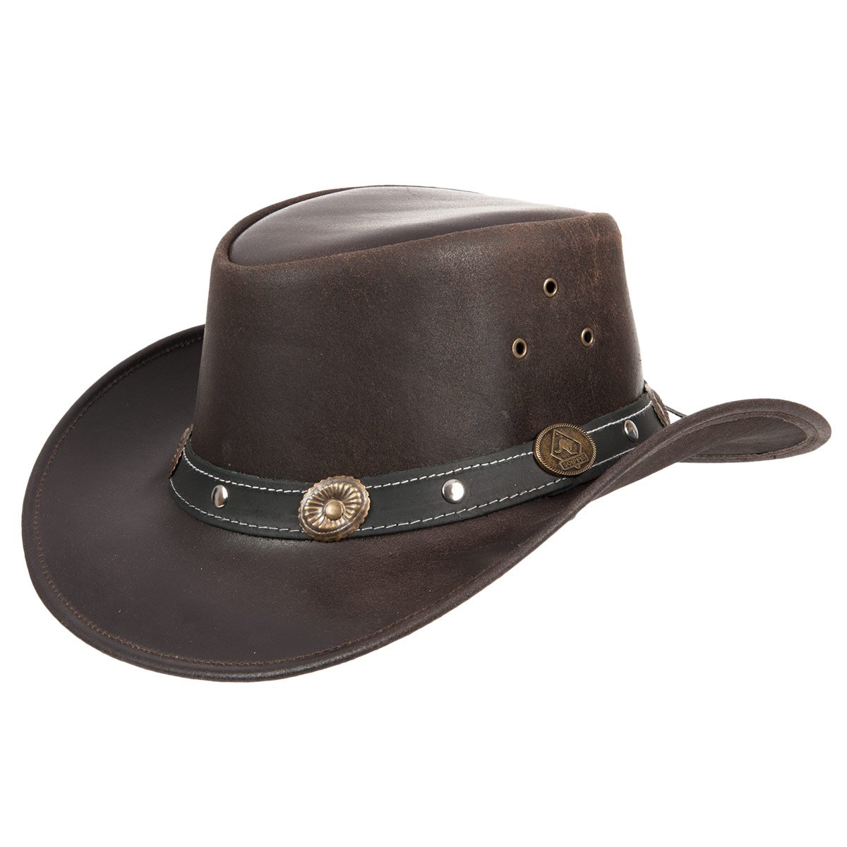 Chapeau en cuir Chapeau de cow-boy western by Scippis avec large bord recourb�