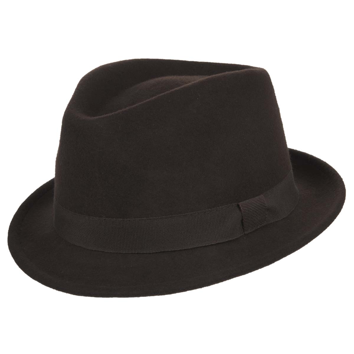 Chapeau en feutre de laine pour femmes et hommes Trilby by Hutter avec bord �troit et garniture de r