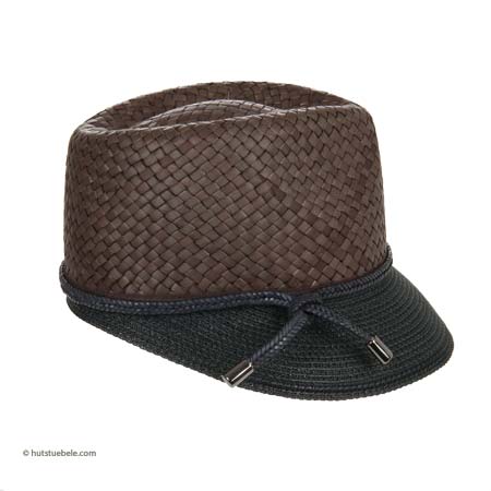 Chapeau femme Trixi en paille naturelle avec petite visi�re de Hutter