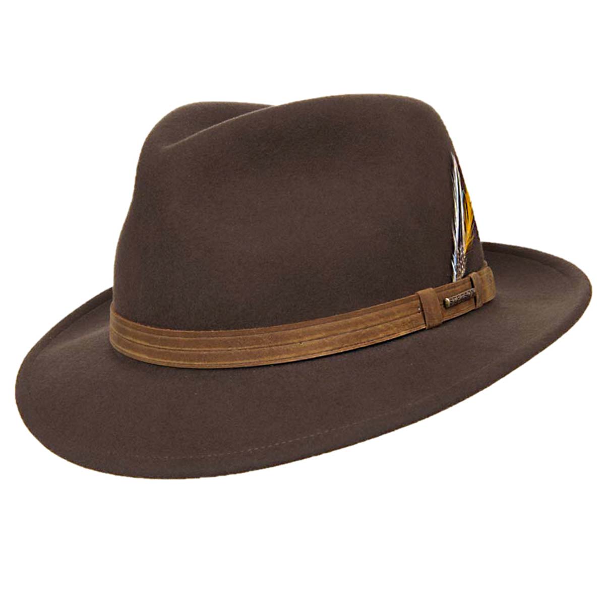 Chapeau feutre avec garniture en cuir marron Canfield Stetson