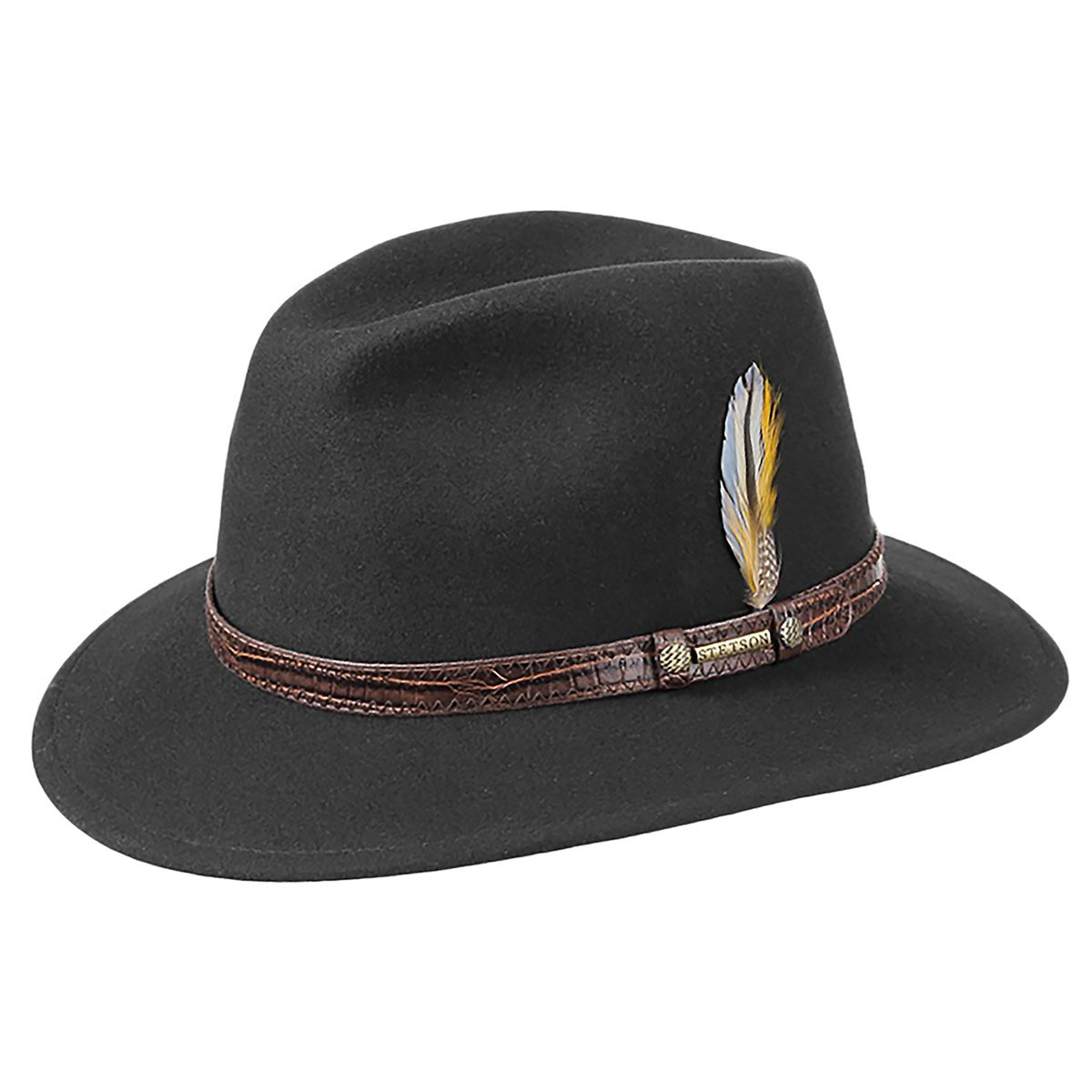 Chapeau homme Sells en feutre by Stetson Chapeaux � bord moyen Garniture en cuir