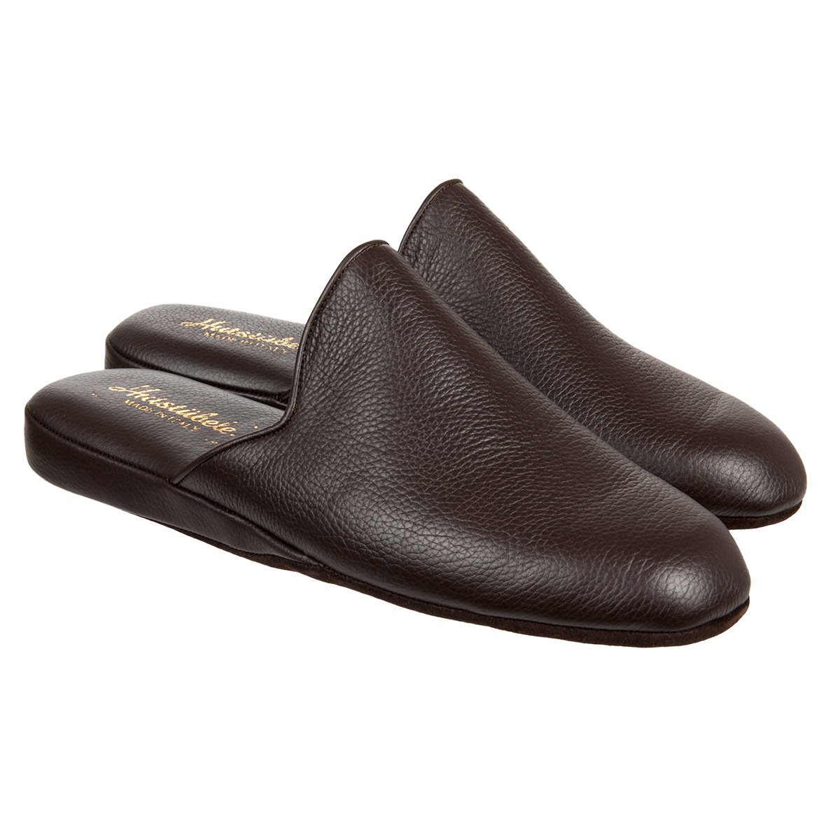 Chaussons en cuir pour hommes avec un l�ger talon