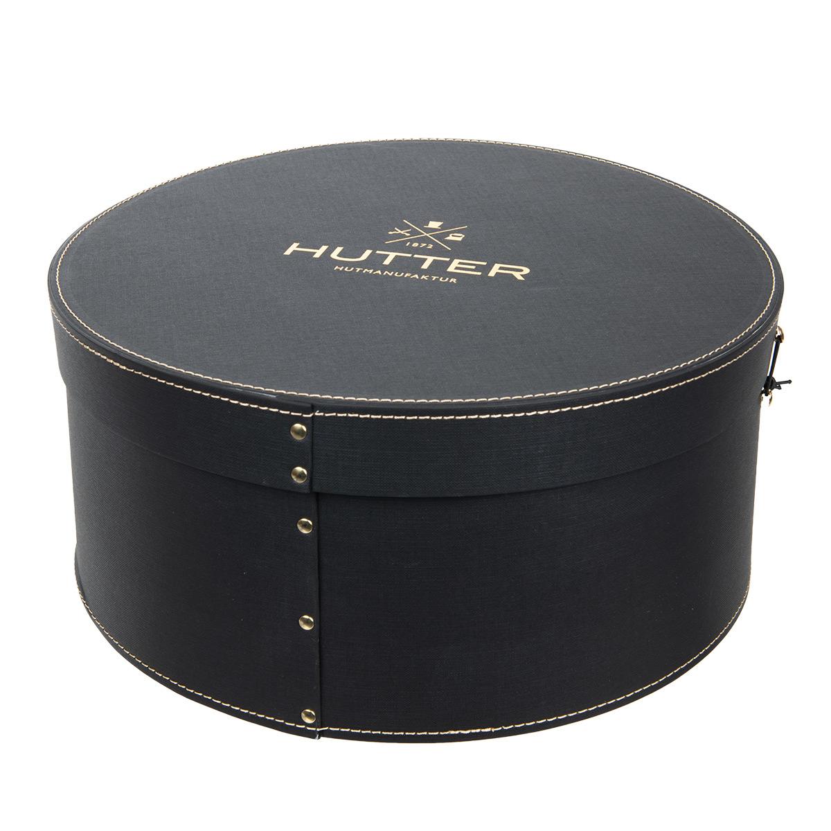 Coffret � chapeaux HUTTER Noir avec inscription dor�e