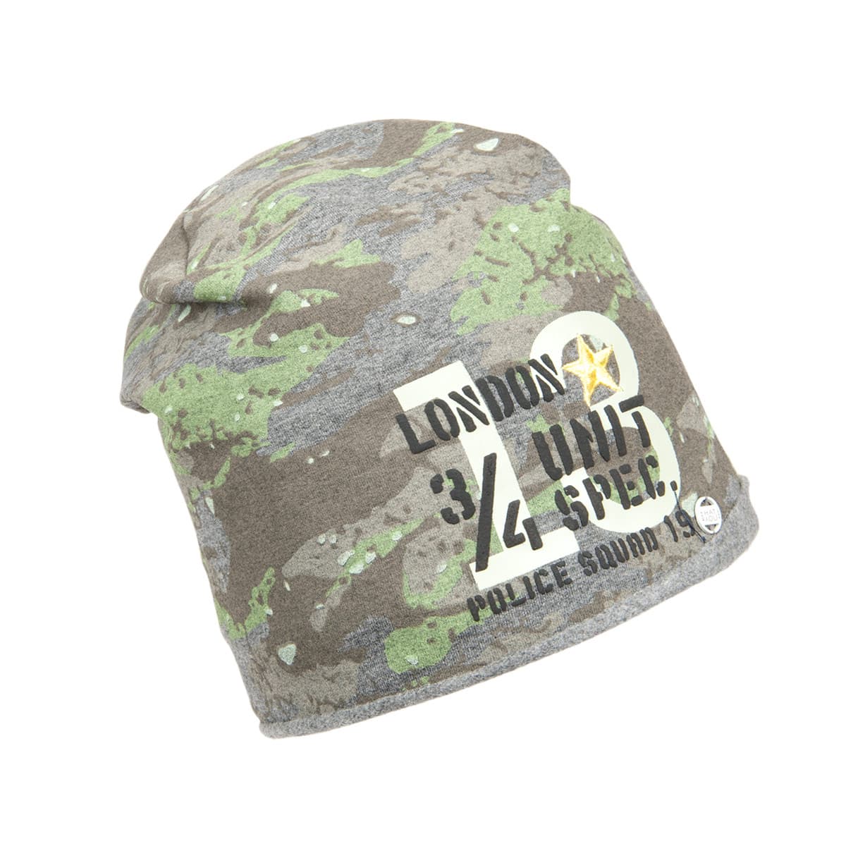 FASHION | BONNET GAR�ON FELPA CON STAMPA MIMETICA E PATCH STELLA
