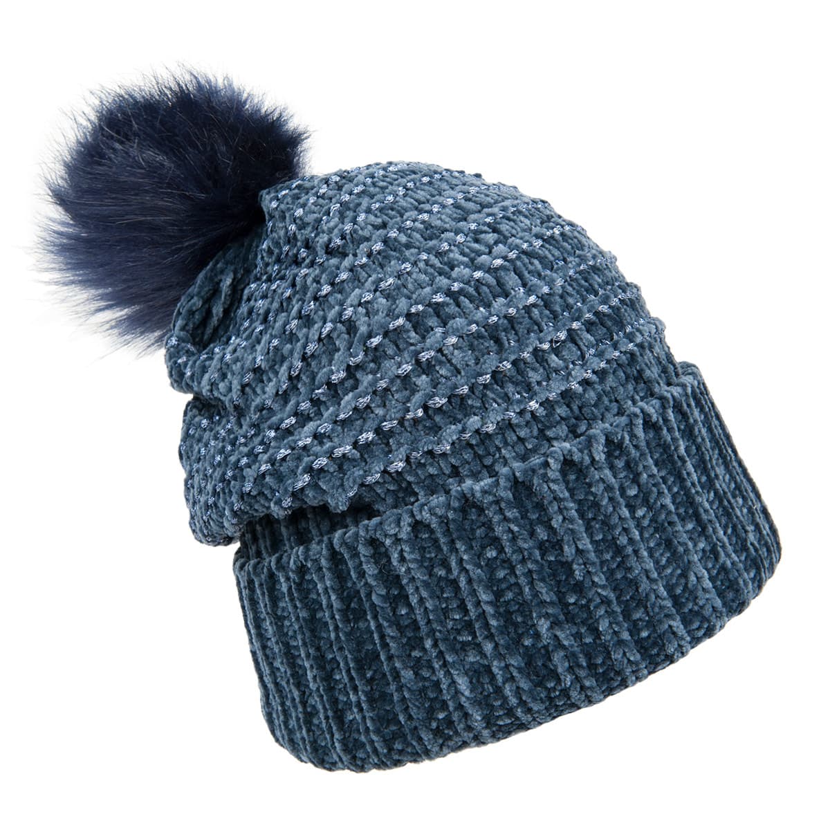 FASHION | BONNET TRICOT� CINIGLIA LUREX AVEC POMPON �CO