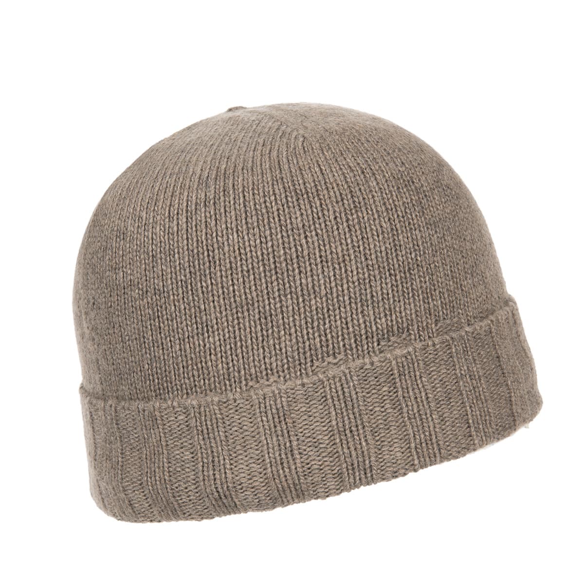 FASHION | Bonnet tricot� avec revers en cachemire m�lang�