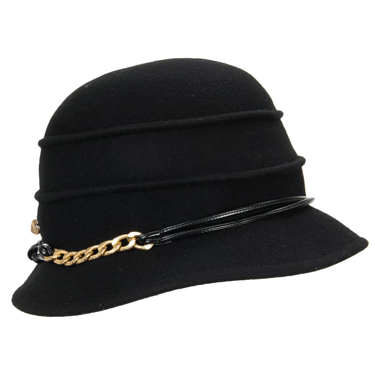 FASHION | Chapeau femme Cloche en feutre avec cha�ne
