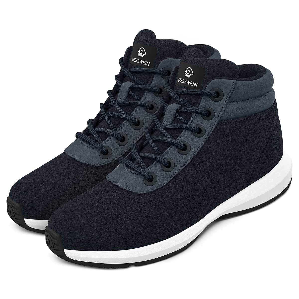 GIESSWEIN | Baskets en laine chaussures de sport montantes bleu fonc�