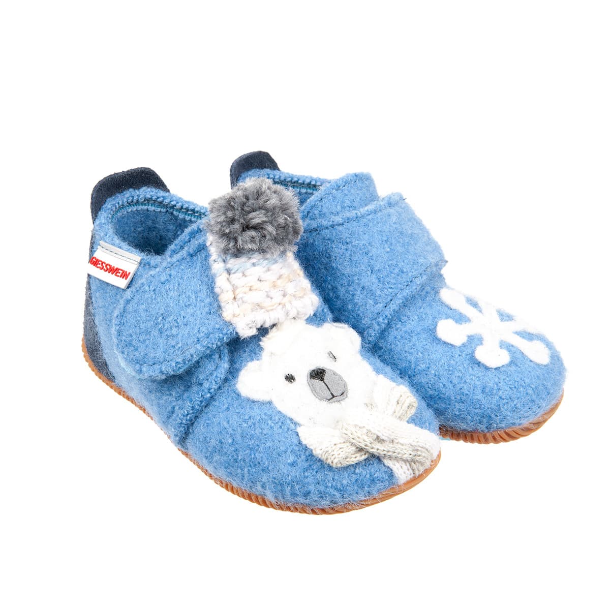 GIESSWEIN | Chausson b�b� OLDENBURG en laine vierge motif petit ours polaire