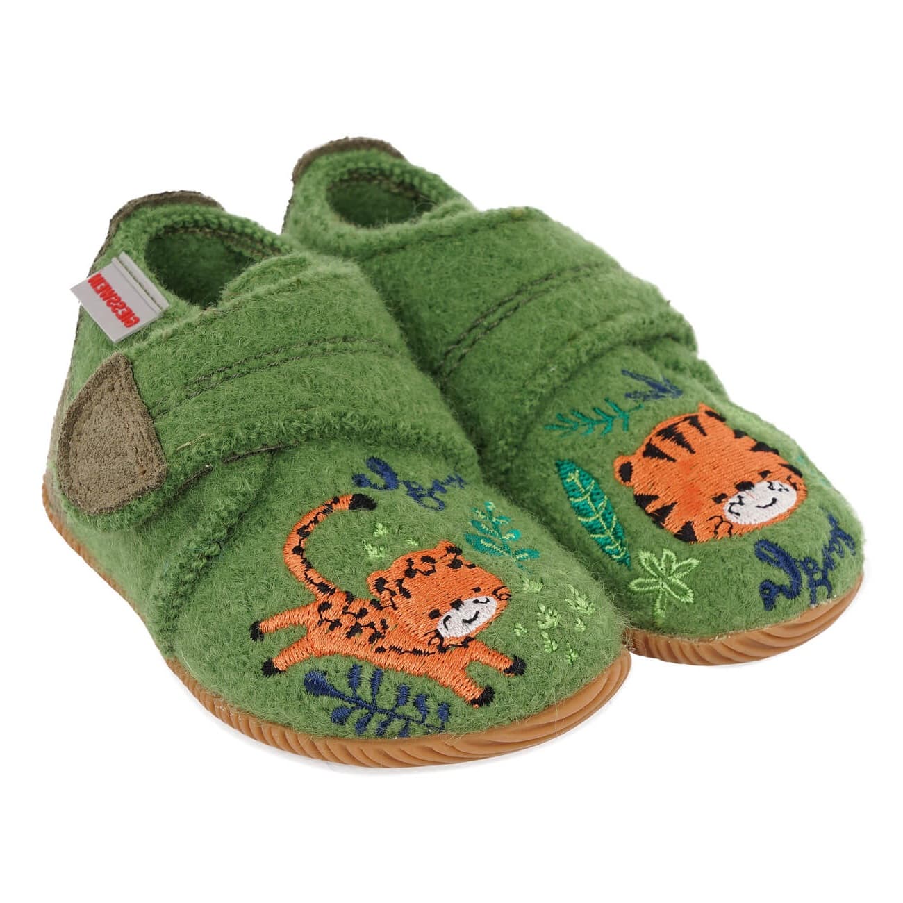 GIESSWEIN | Chaussons Enfants Laine Vierge Mod�le OFFENAU Motif Tigre