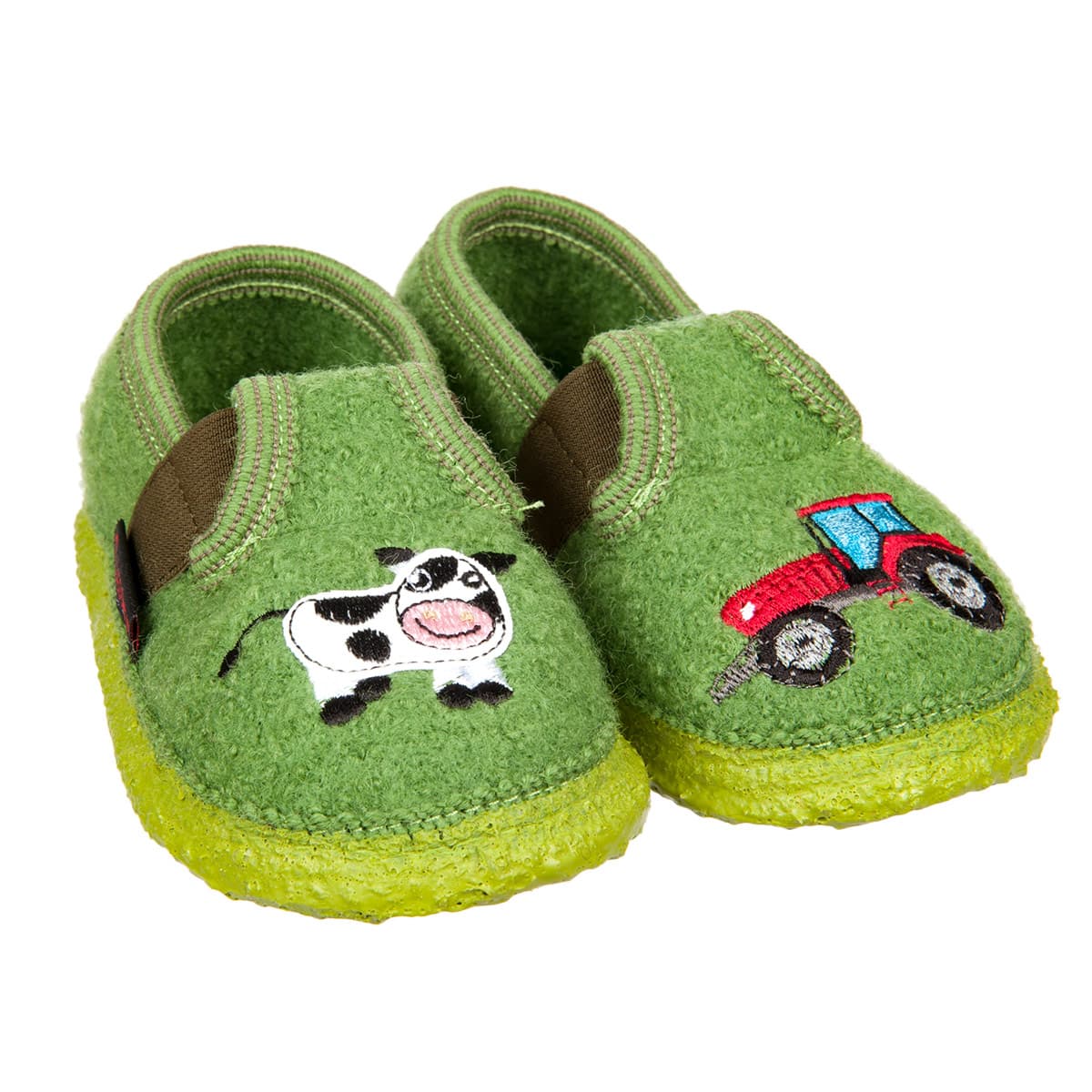 GIESSWEIN | Chaussons pour gar�ons mod�le T�GING tracteur en laine vierge