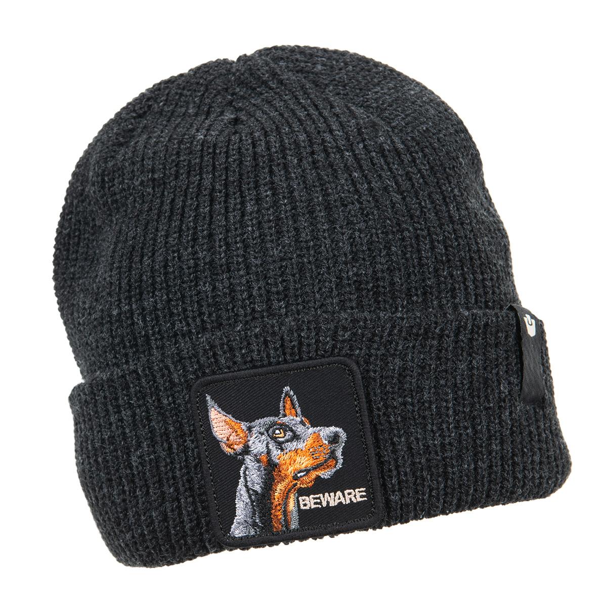 GOORIN : Motif : BEWARE Bonnet tricot� avec revers