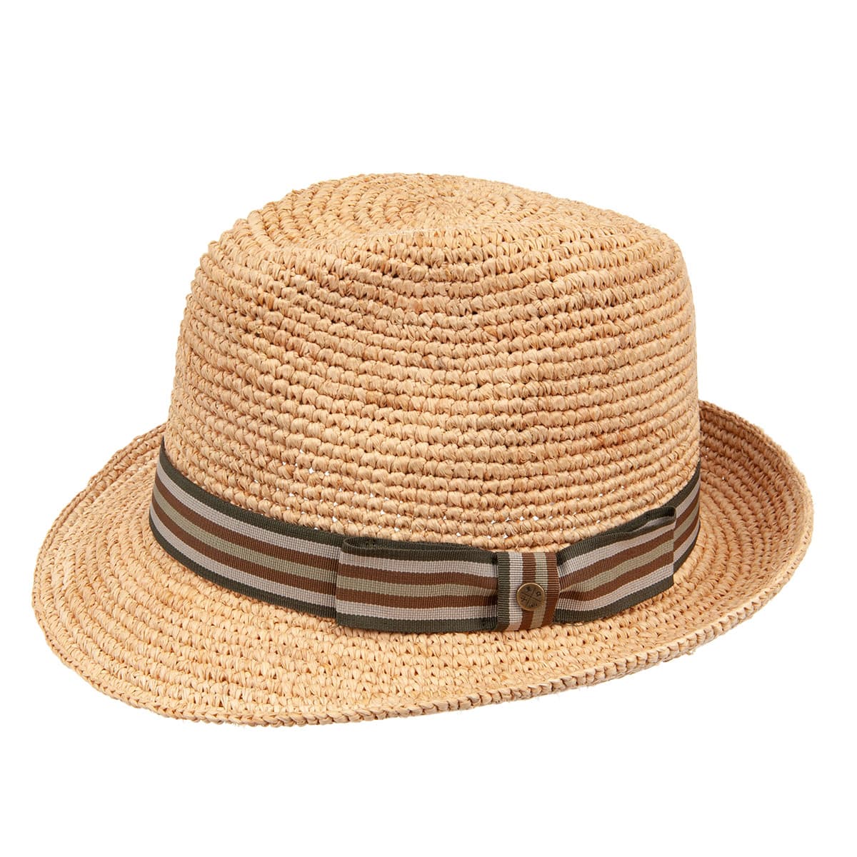 HUTTER | Chapeau Trilby en paille naturelle Crochet avec garniture en ruban