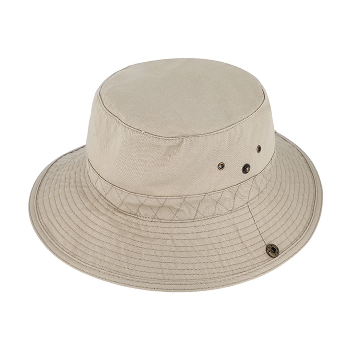 HUTTER | Chapeau en tissu coton uni avec bouton pression et mentonni�re