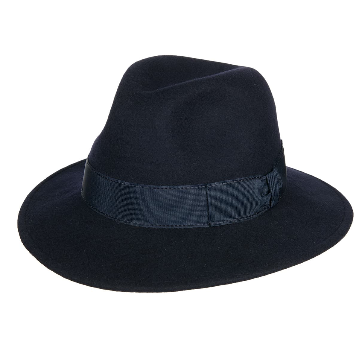 HUTTER | Chapeau feutre Premium bleu avec garniture de ruban Step bleu