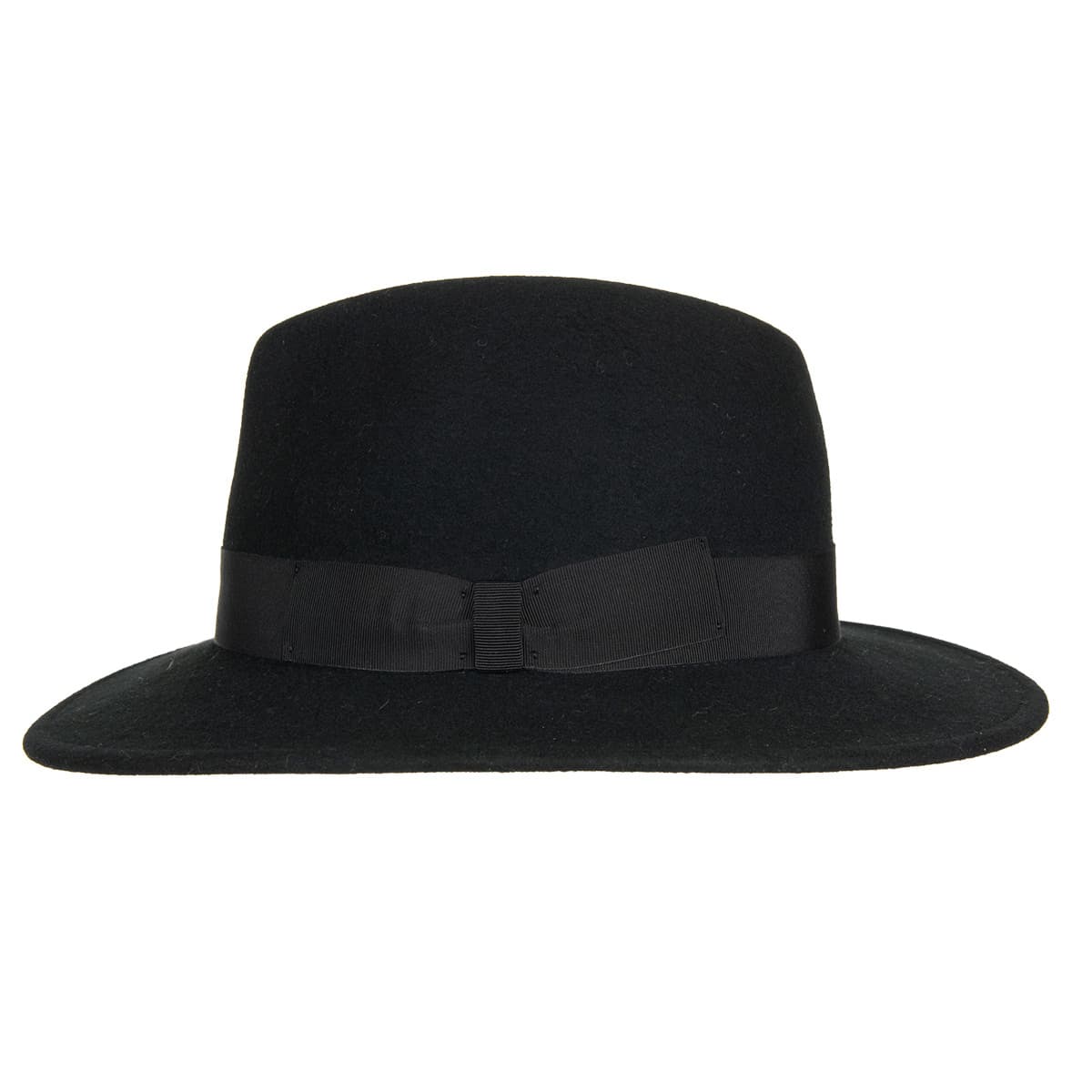 HUTTER | Chapeau feutre noir premium avec garniture de ruban noir