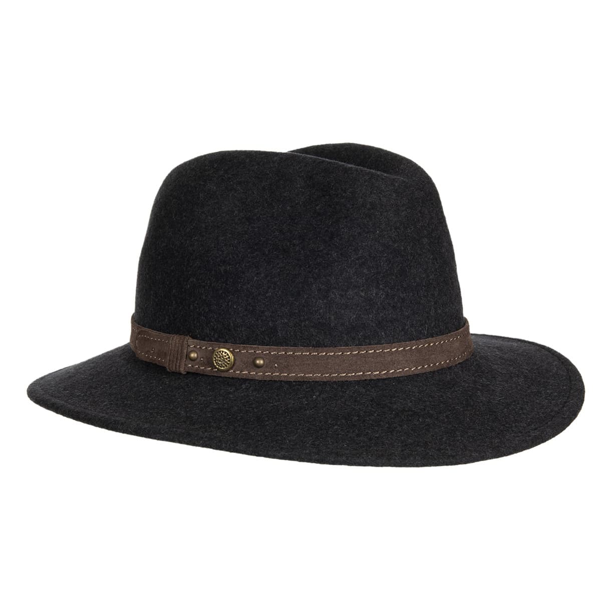 HUTTER | Chapeau feutre premium avec garniture de ruban en cuir