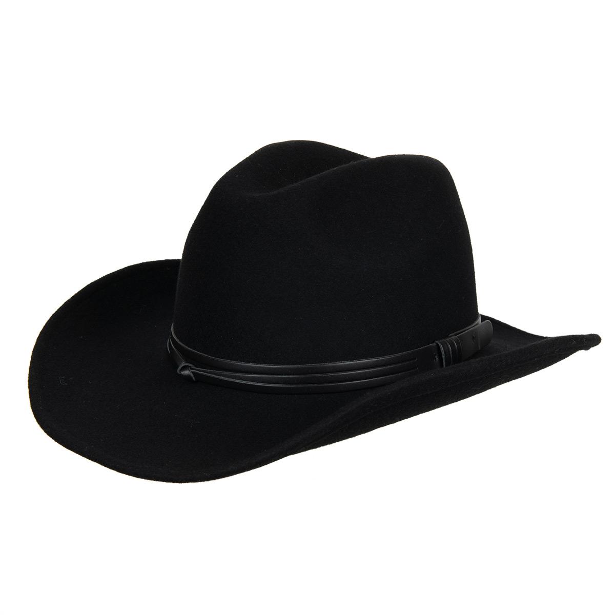 HUTTER | Chapeau western pour homme en feutre de laine, style cowboy, avec une garniture fine et dis