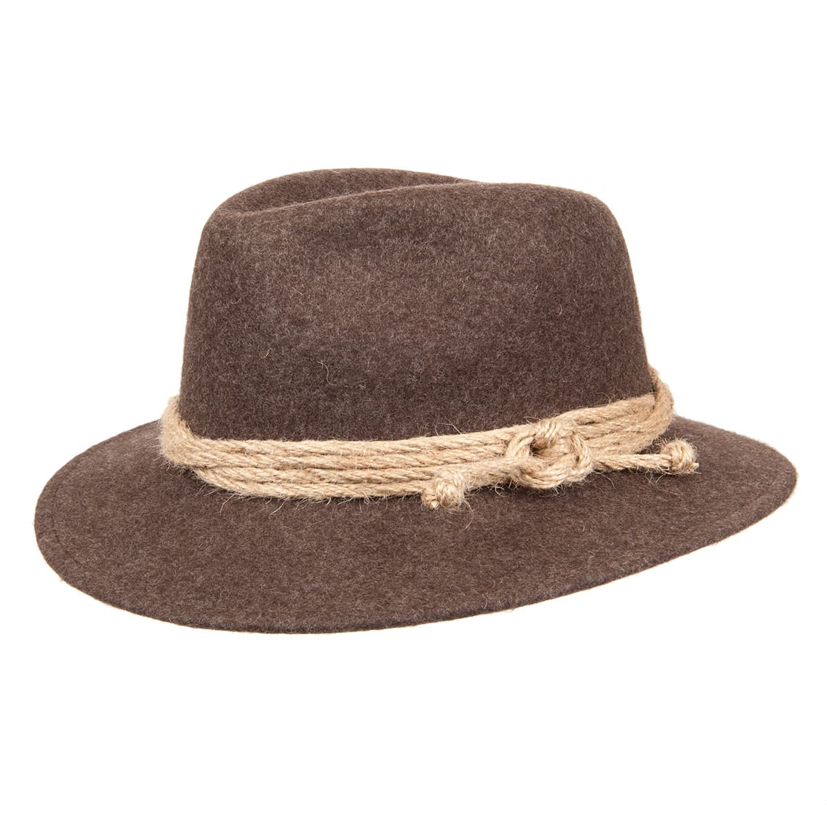 HUTTER | Outdoor Traveller Chapeau en feutre avec garniture en corde marron