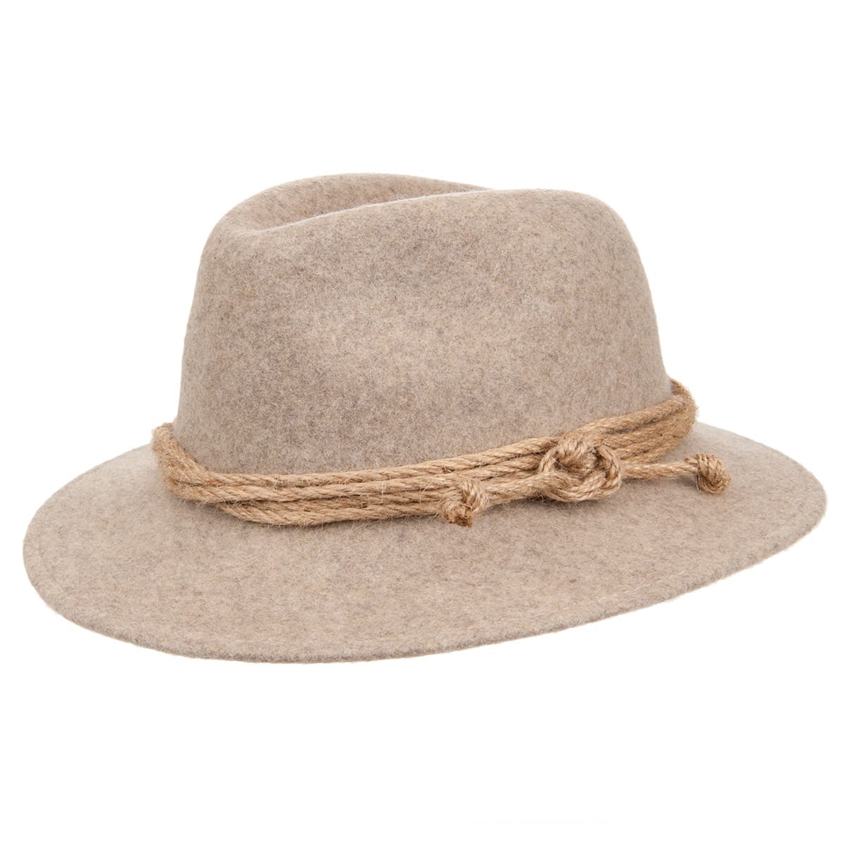 HUTTER | Outdoor Traveller Chapeau en feutre avec garniture en corde nature