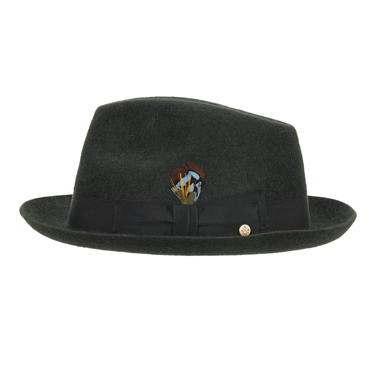 HUTTER | Premium Trilby Pork Pie chapeau Leo rugueux vert