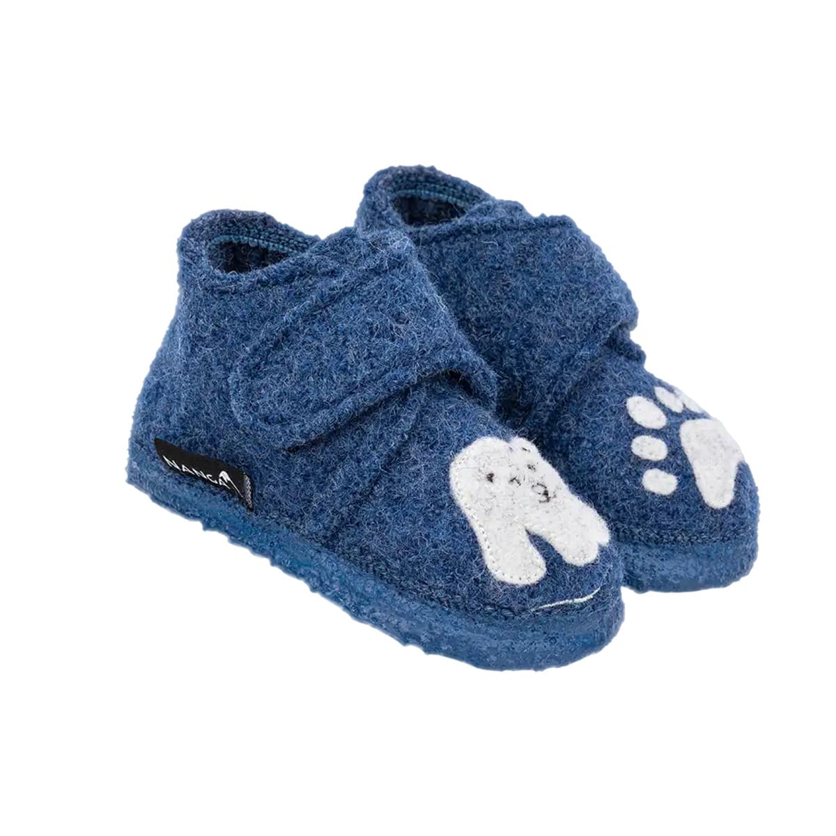 NANGA | Chaussons b�b� gar�on avec semelle antid�rapante et motif Little Polar Bear Laine vierge