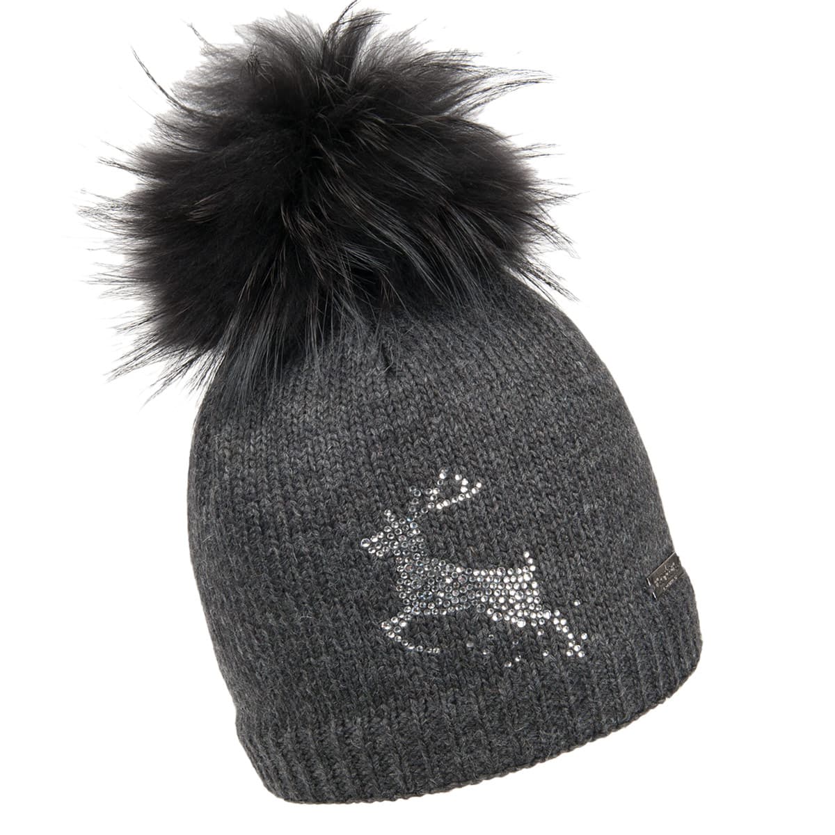 NORTON | Bonnet femme en tricot avec motif cerf en strass