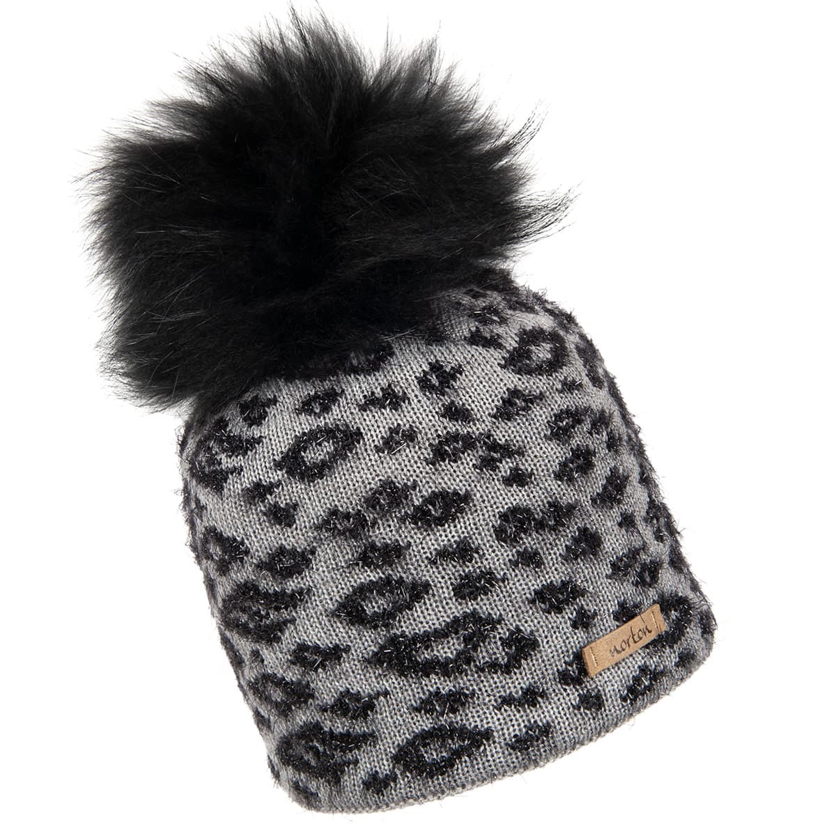 NORTON | Bonnet � pompon femme imprim� l�opard