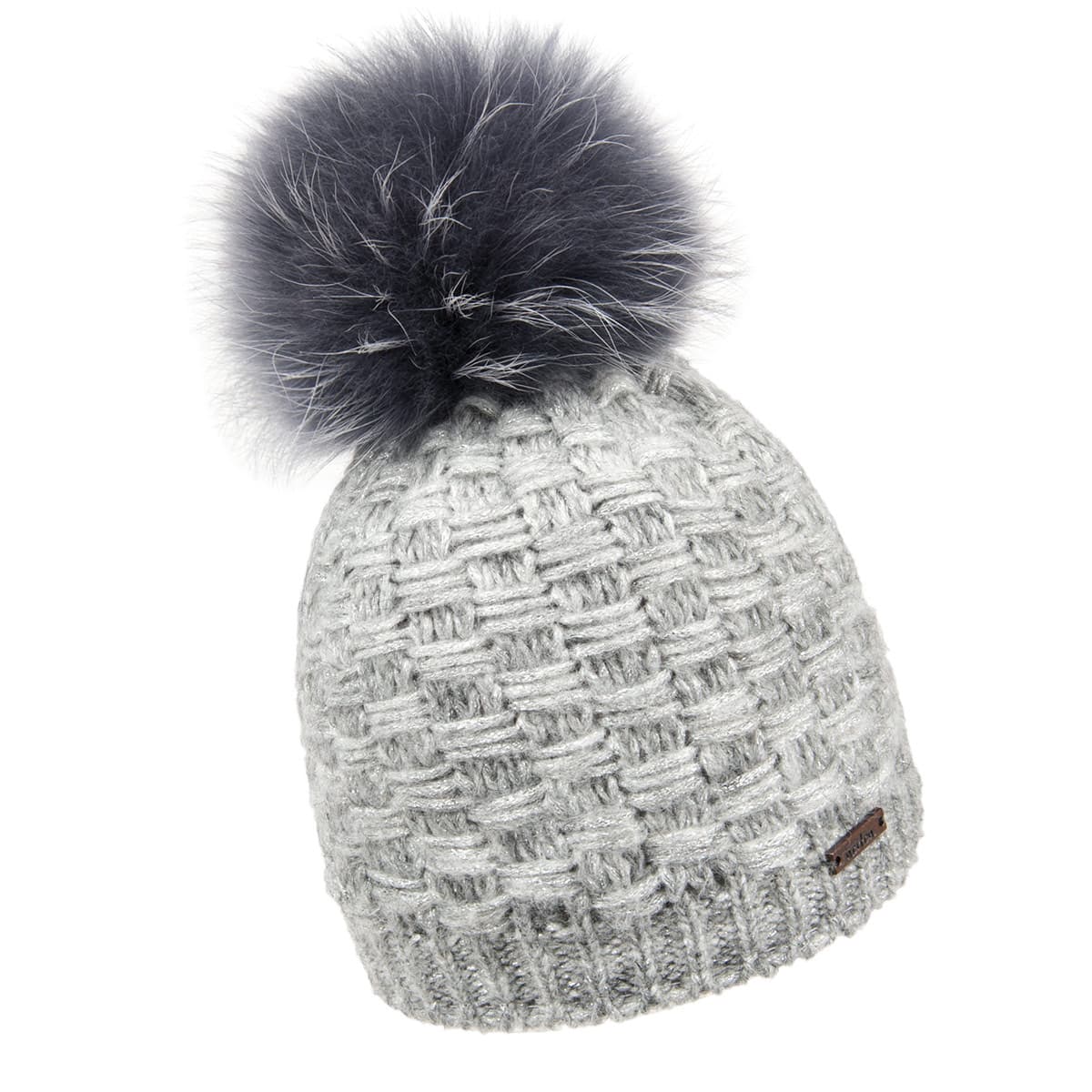 NORTON | Bonnet tricot� en lurex avec joli pompon