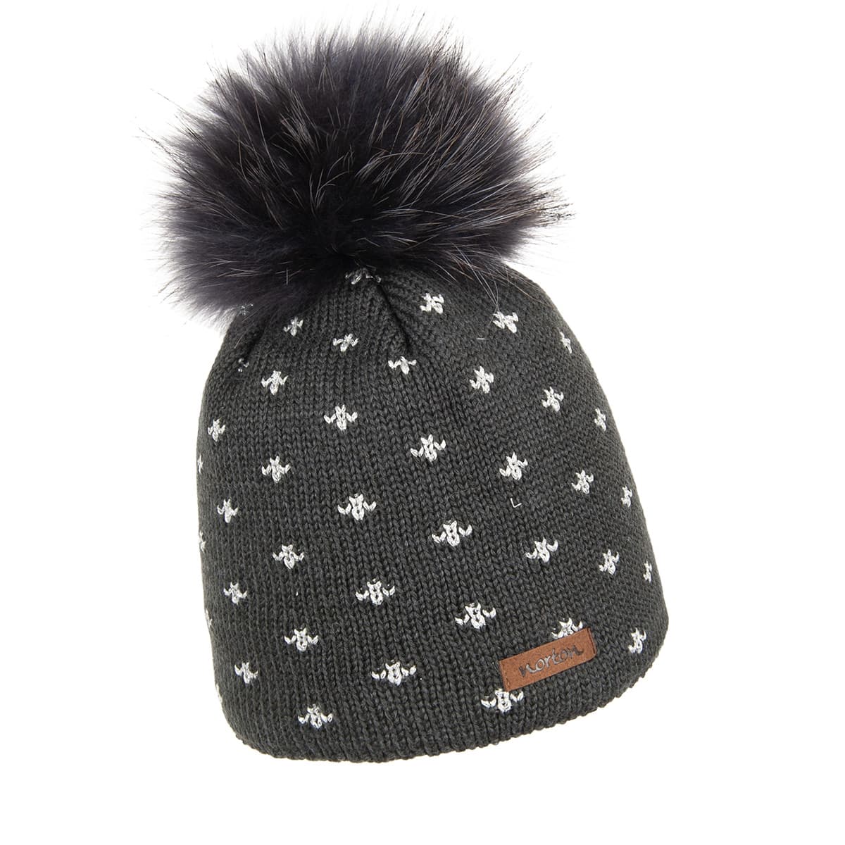 NORTON | Bonnet tricot� femme avec pompon