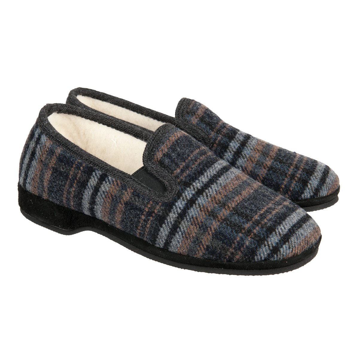 Pantoufle avec semelle ext�rieure robuste et antid�rapante et petit talon