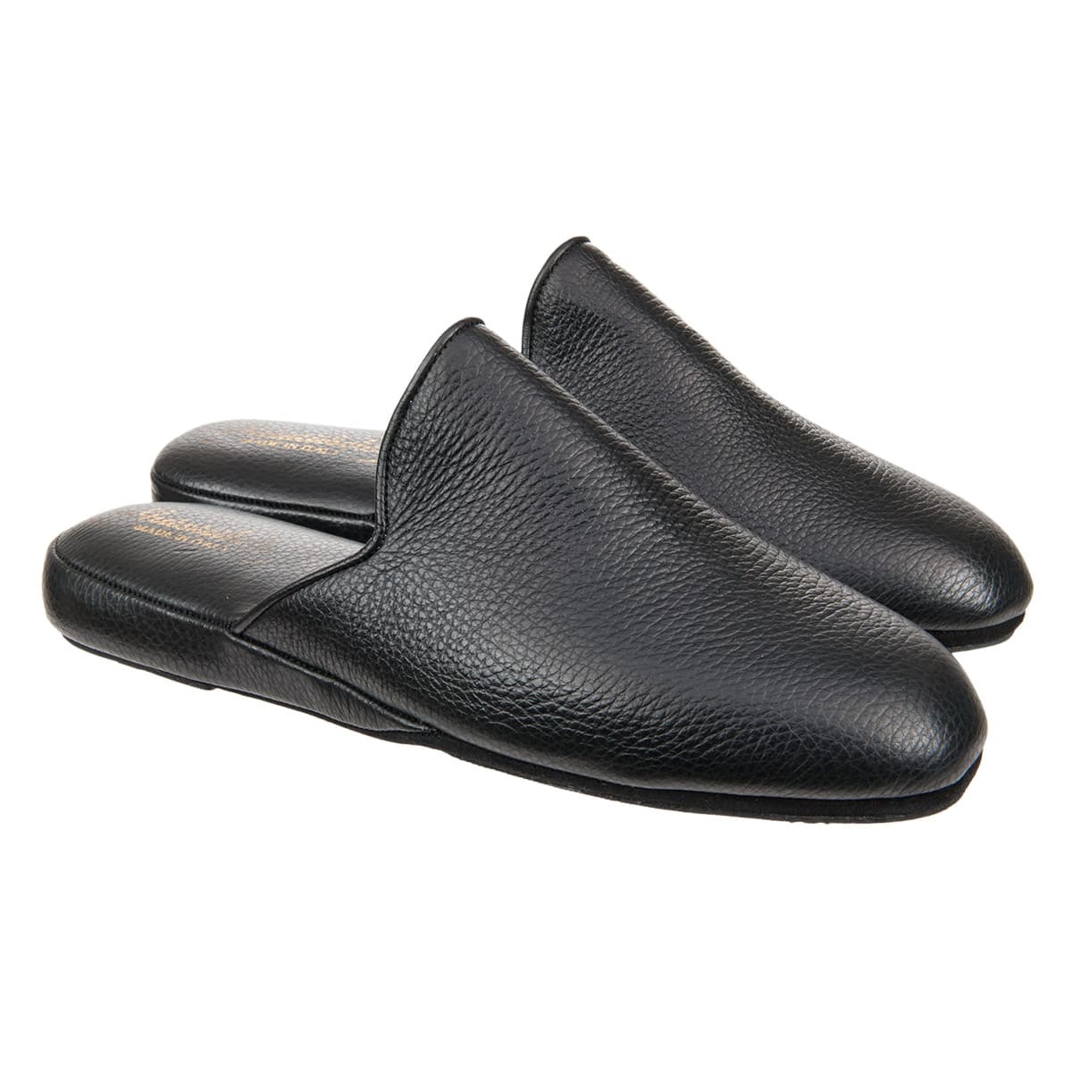 Pantoufles en cuir pour hommes avec semelle antid�rapante renforc�e
