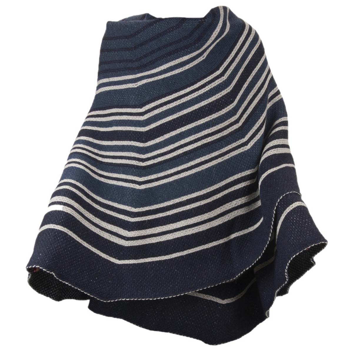 Poncho � rayures tricot�