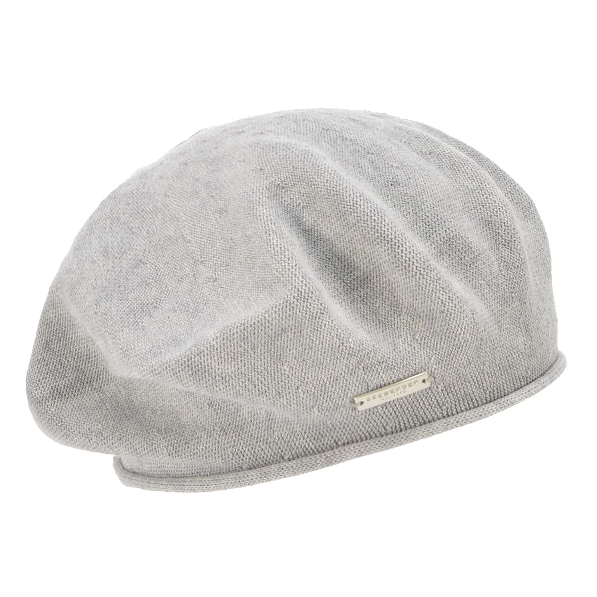 SEEBERGER | B�ret tricot� pour femme en 100% coton avec bord roul�